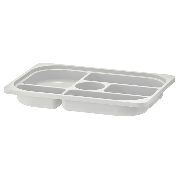 TROFAST Storage tray with compartments, grey, 42x30x5 cm, 10515876