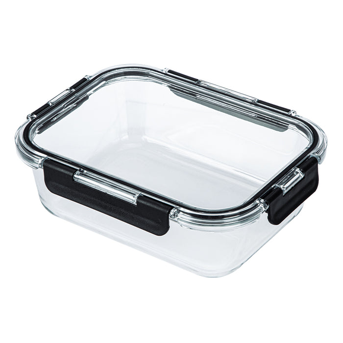 Heat Resistant Glass Lunch Box, Black/ clear, 1500ml 4589767251642