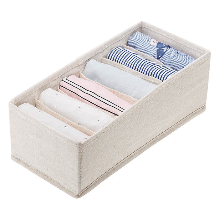 Underwear Organizer -M(15Cm)-6 Grids, Beige, 15*33*11Cm 4589767229634