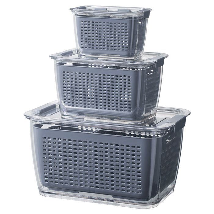 Large Gray Drain Basket, Gray, 3 sizes per set 4589767192754