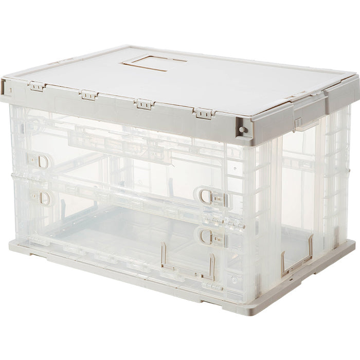 Versatile Large Foldable Plastic Outdoor Camping Storage Bin Box(L), Khaki, 60*41*37.5Cm 4589767196035