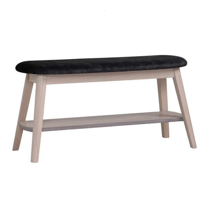 OZEL Bench, White-wash/black, 90x30x46.8 cm, 243026
