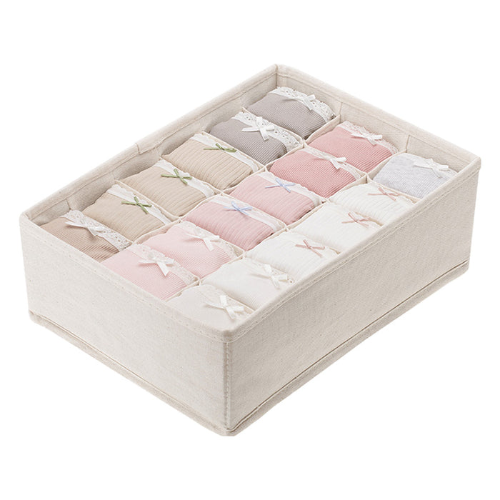 Underwear Organizer -L(24Cm)-18 Grids, Beige, 24*33*11Cm 4589767236892