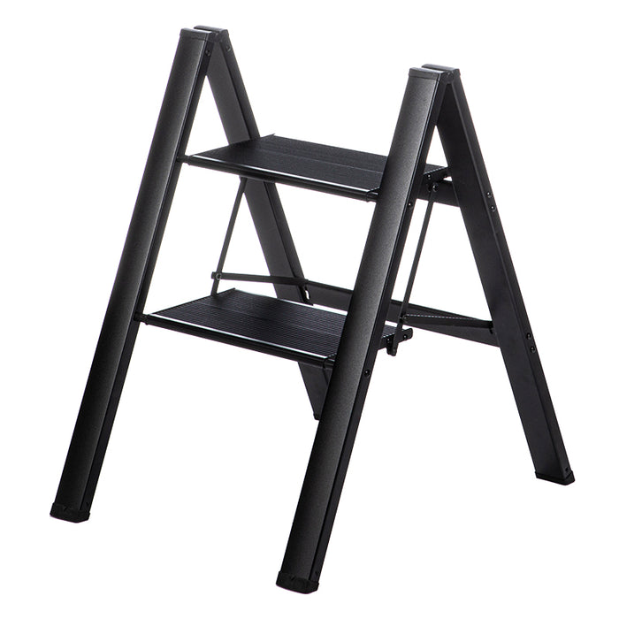 2 Layers Foldable Aluminum Household Ladder, Black, 45.5*55*61Cm 4589767252144