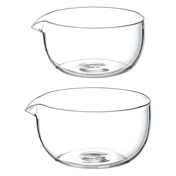 Heat-Resistant Glass Bowl With Deflector Set Of 2, Transparent, 250ml+380ml 4589767251192