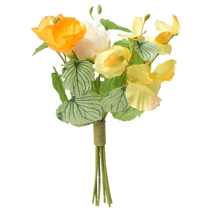 SMYCKA artificial bouquet, in/outdoor/yellow orange, 30 cm, 30571809