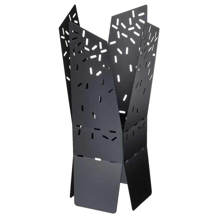 OMSESIDIG Candle holder, black, 28 cm, 30546075