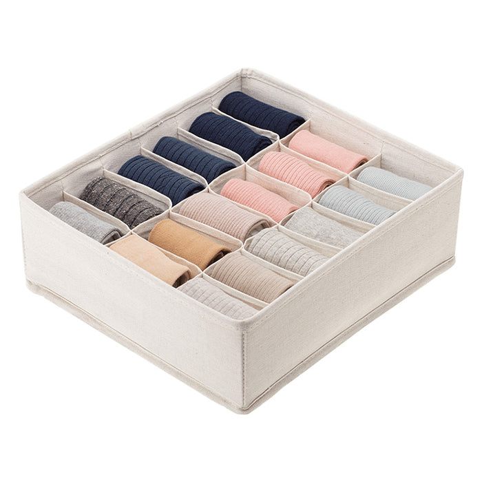 Underwear Organizer -Xl(30Cm)-18 Grids, Beige, 30*33*11Cm 4589767236915