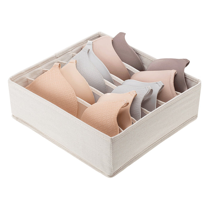 Underwear Organizer -XL(30Cm)-6 Grids, Beige, 30*33*11cm 4589767236922