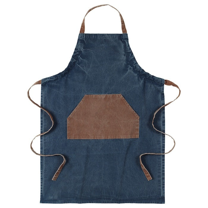 GRILLTIDER apron, blue/brown, 69x92 cm, 40542185