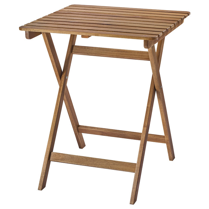 ASKHOLMEN table, outdoor, foldable dark brown, 60x62 cm, 50557497