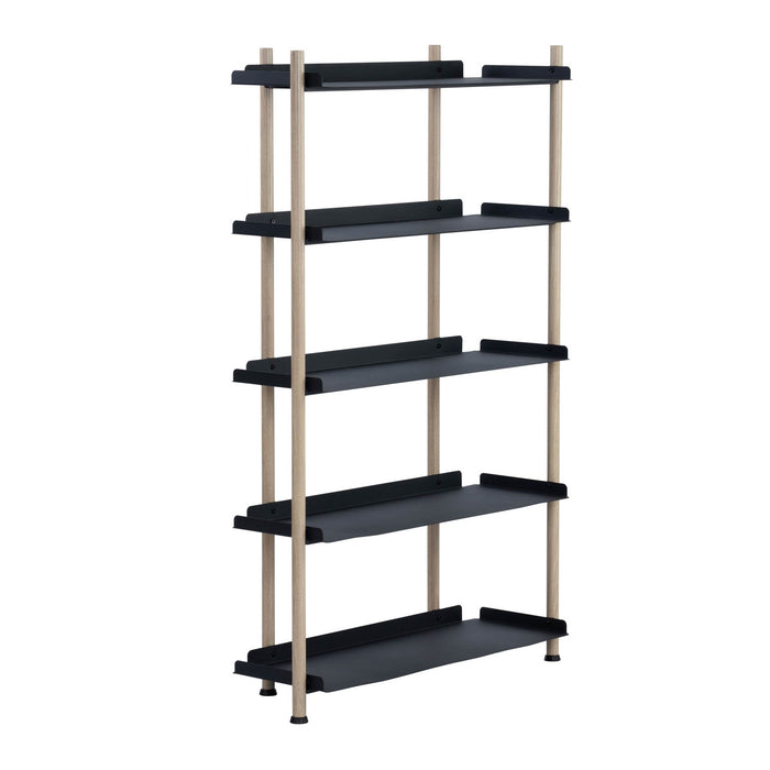 EMBRY 5-tier Shelf, Black/smoke oak, 86x31x137 cm, 522006