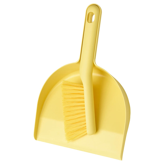 PEPPRIG dust pan and brush, yellow, 60533552