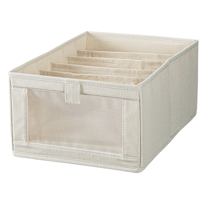 Cotton Fabric Organizer Large Washable Insert 6 Grids, Beige, 27*40*17Cm 4589767245559