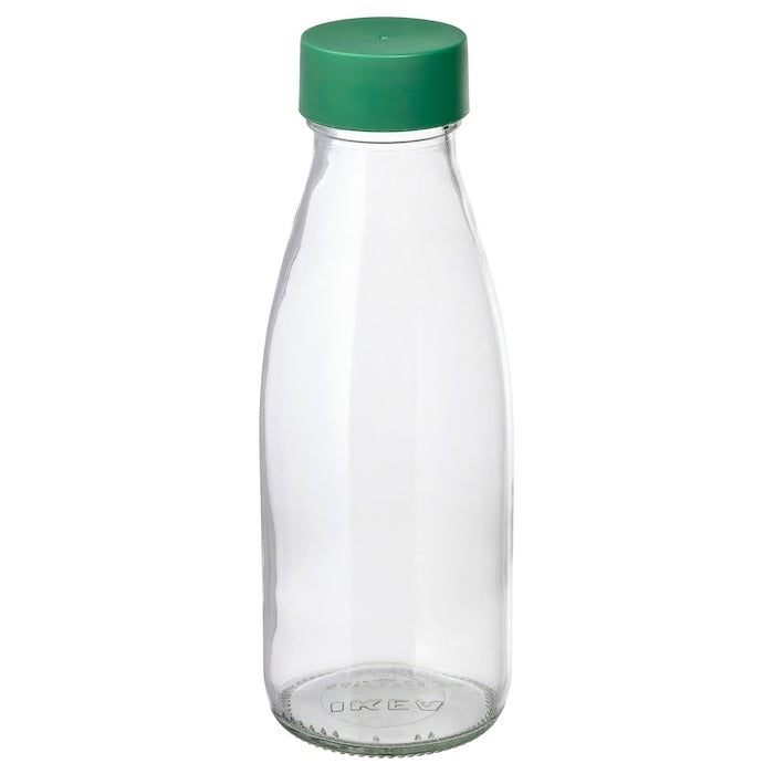 SPARTANSK Water bottle, clear glass/green, 0.5 l, 70517957