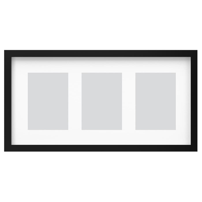RODALM frame for 3 pictures, black, 55x28 cm, 80553723