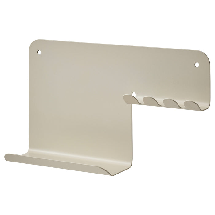 HAVREKROSS wall organiser w hooks, light grey-beige, 23x13 cm, 80569413