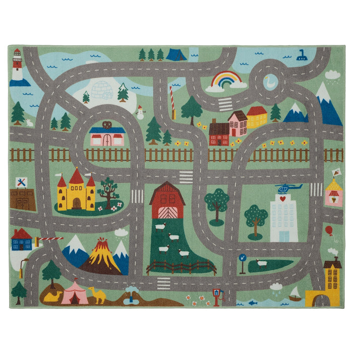 VALLABY rug, green, 100x133 cm, 90548217