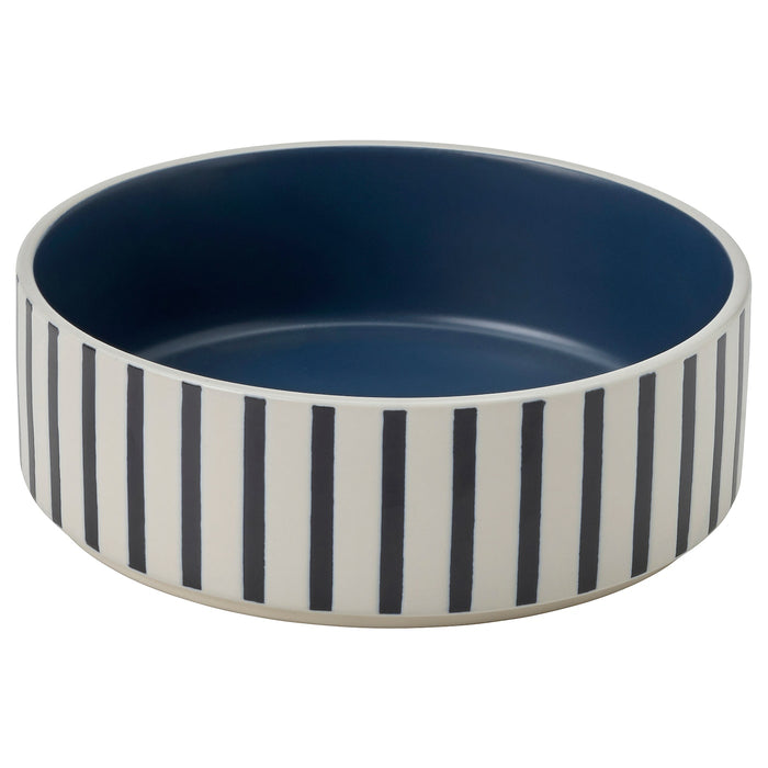 UTSADD pet bowl, stripe pattern black-blue/dark blue, 15 cm, 90569200