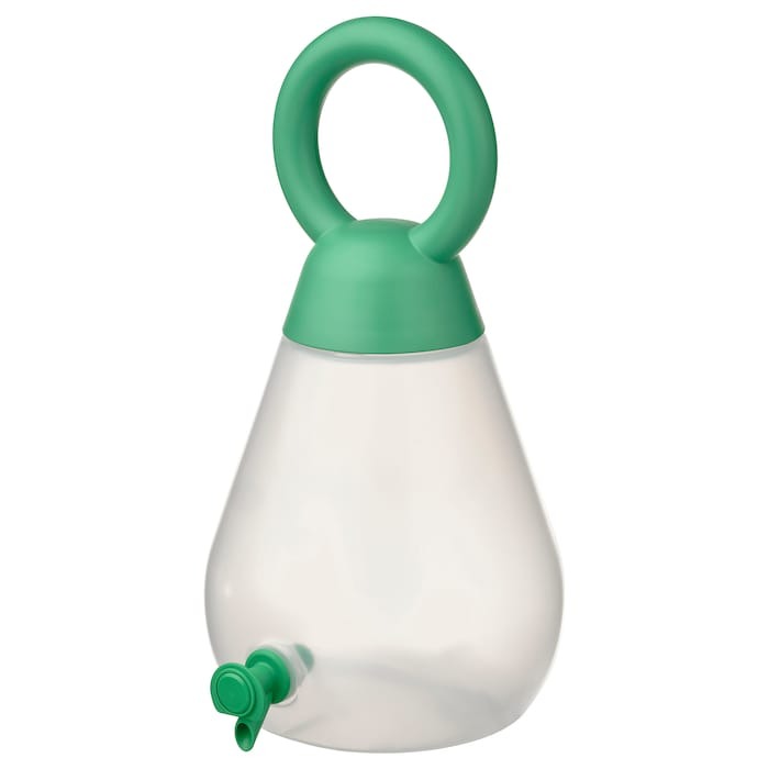 SOMMARFLOX Jar with tap, transparent/bright green, 4 l, 90549387