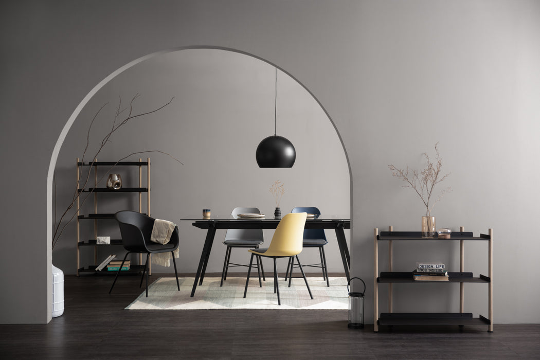 EMBRY 3-tier Shelf, Black/smoke oak, 86x31x75.5 cm, 522005