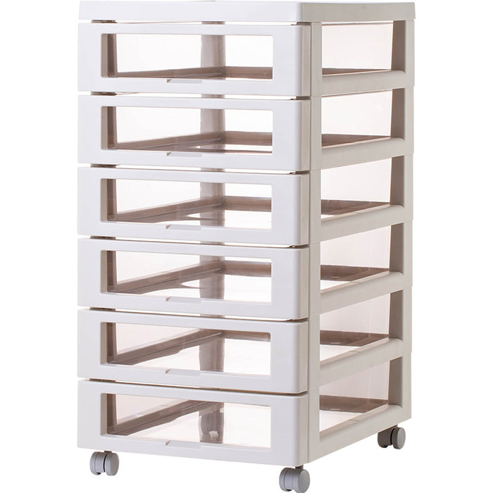 Drawer Shelf For File Storage With Blank Sticker-6 Tier, Creamy-White, 32.2*43.5*64Cm 4589767197070