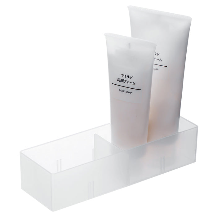 Desk Storage Box With Insert(Small Size), Clear, 6.6*20*4.8Cm 4589767193041