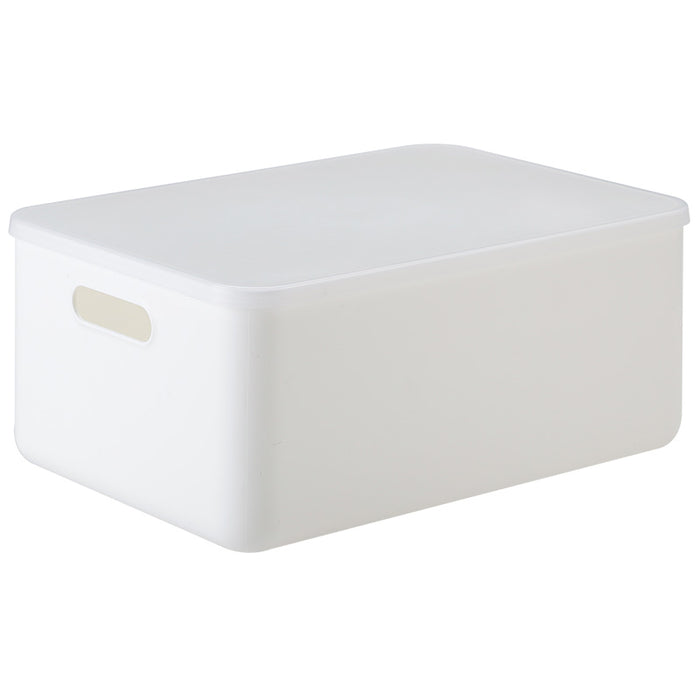 Small White Handled Storage Box with lid, White, 26.5*18.5*16.5Cm 4589767191771