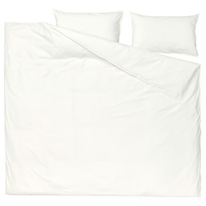 ANGSLILJA Duvet cover and 2 pillowcases, white, 200x200/50x80 cm, 70479149