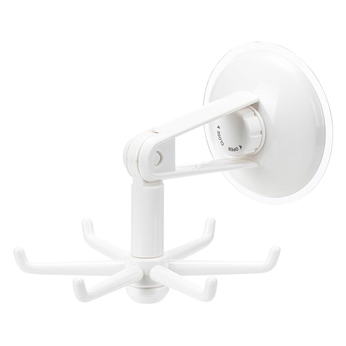 Abs Rotatable Six-Claw Hook With Non-Marking Sticker, White 4589767242480