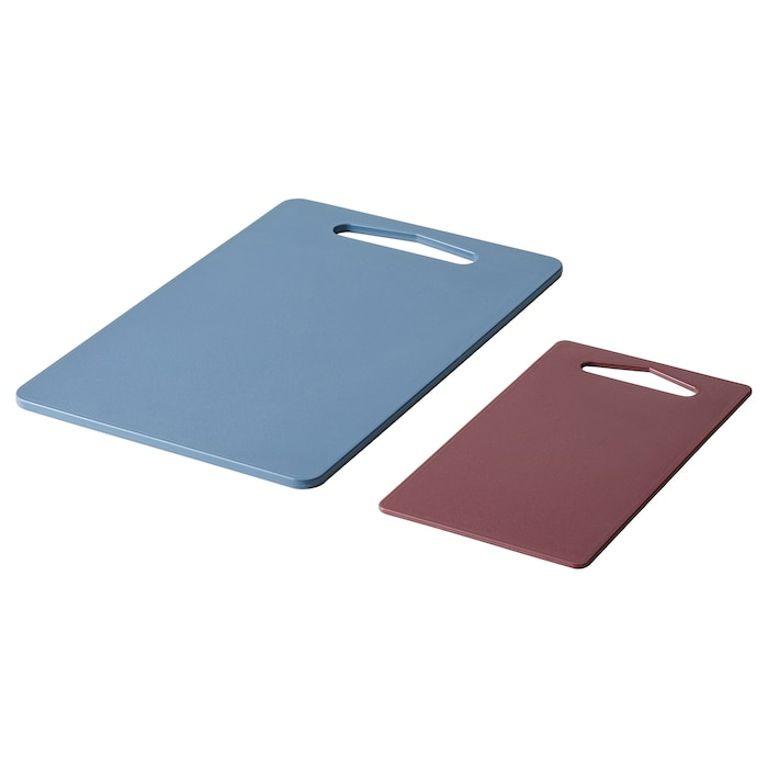 BERGTUNGA Chopping board, set of 2, dark blue/red, 60556906