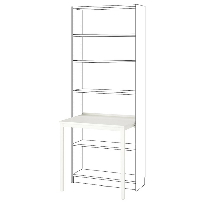 BILLY Desk, white, 76x60 cm, 40533280
