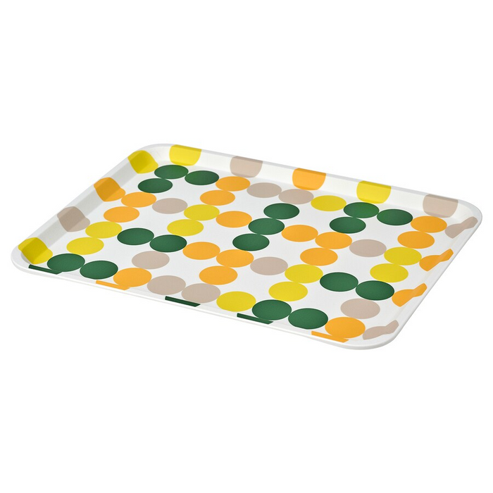 BROGGAN Tray, dot pattern multicolour, 37x29 cm, 50570781