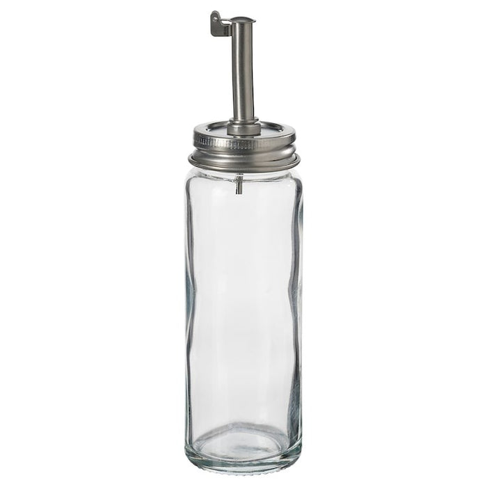 CITRONHAJ Oil/vinegar bottle, clear glass/stainless steel, 16 cm, 30553216