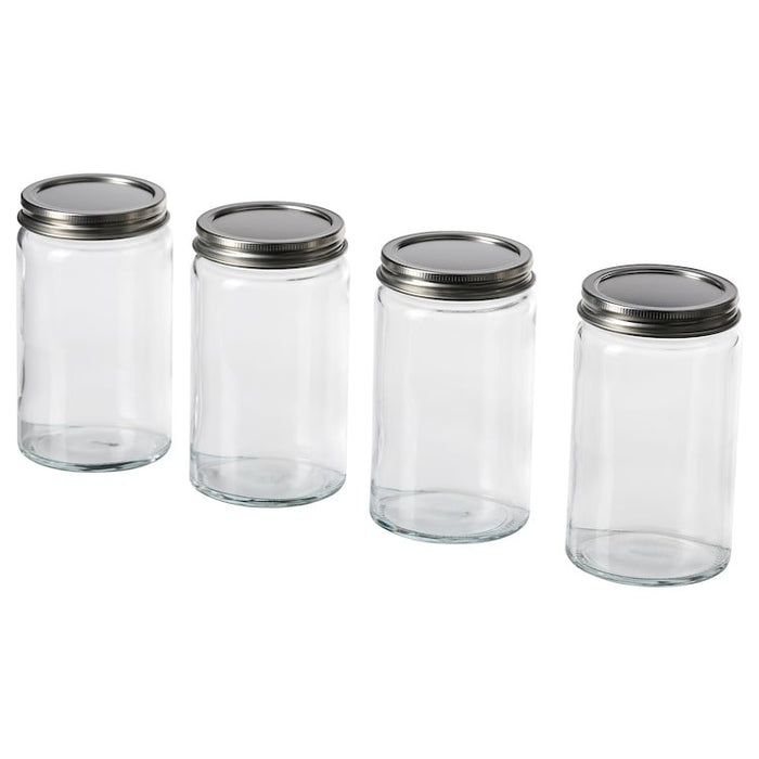 CITRONHAJ Spice jar, clear glass/stainless steel, 35 cl, 90553218