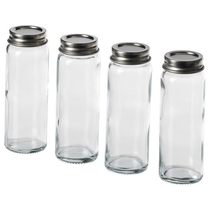 CITRONHAJ Spice jar, clear glass/stainless steel, 10 cl, 40553206