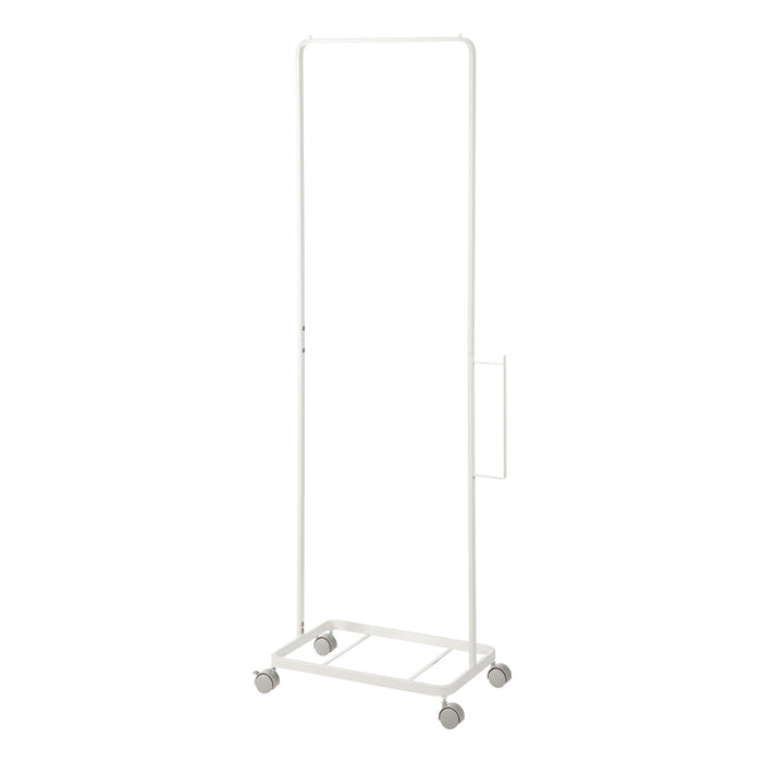Movable Clothing Hanging Rack Shelf With Wheels, White, 50.5*30*142Cm 4589767228866