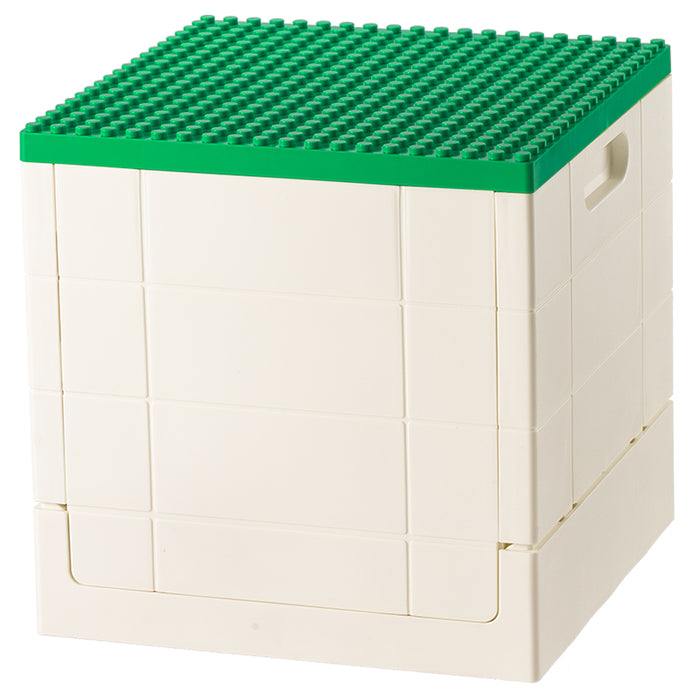 Lego Foldable Storage Box, White; Green Lid, 32*32*32Cm 4589767245863