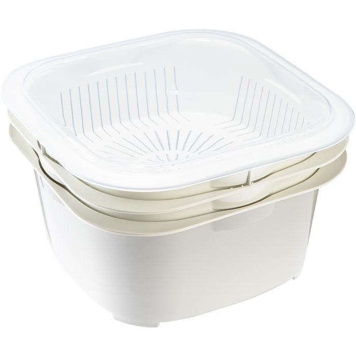 Drain Fruit Basket Set-White, White, 21*21*12Cm 4589767226268