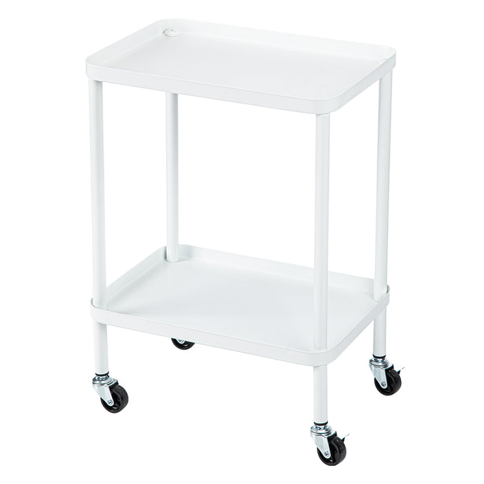 Iron Double-Deck Trolley Cart Rack, White, 38*26*52Cm 4589767245979