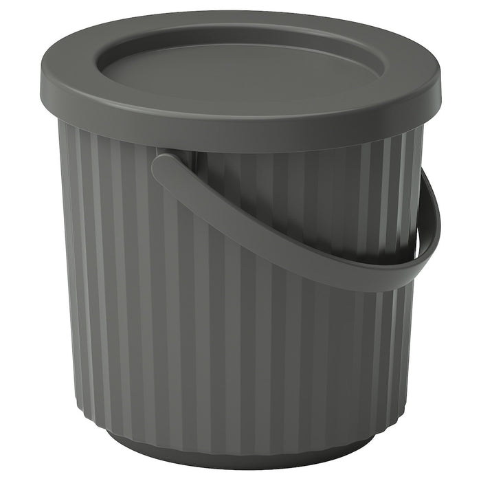DAMMANG Bin with lid, dark grey, 8 l, 20559983