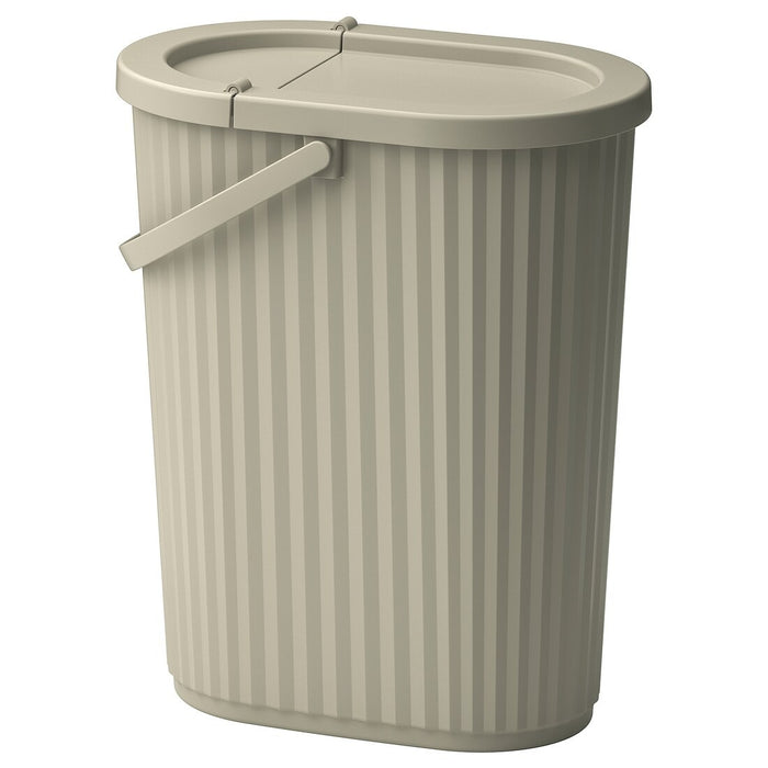 DAMMANG Bin with lid, grey-beige, 26 l, 20559978