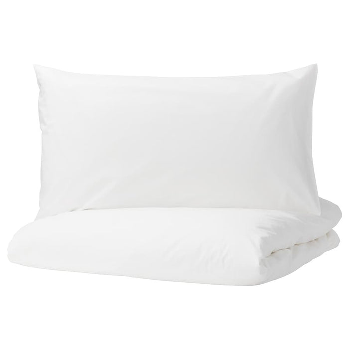 DVALA Duvet cover and pillowcase, white, 150x200/50x80 cm, 80377980