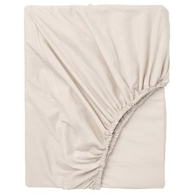 DVALA Fitted sheet, beige, 150x200 cm, 70357162