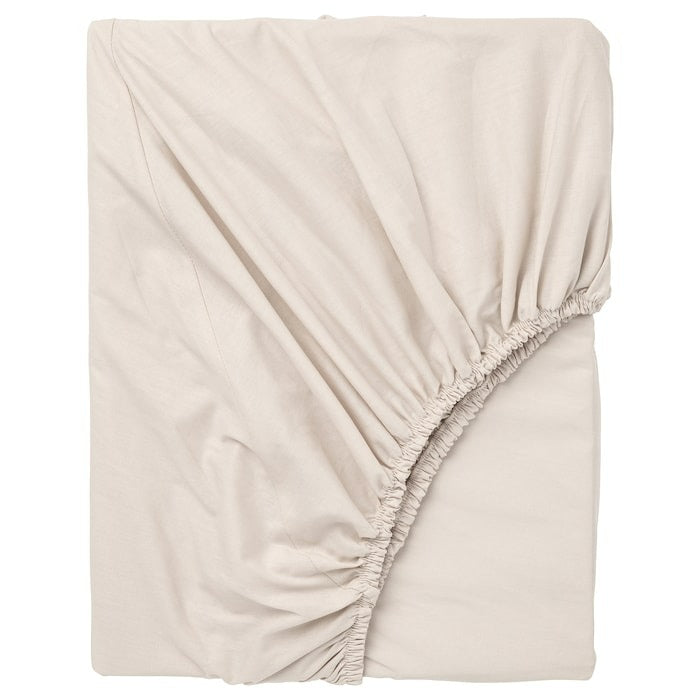 DVALA Fitted sheet, beige, 90x200 cm, 60356568