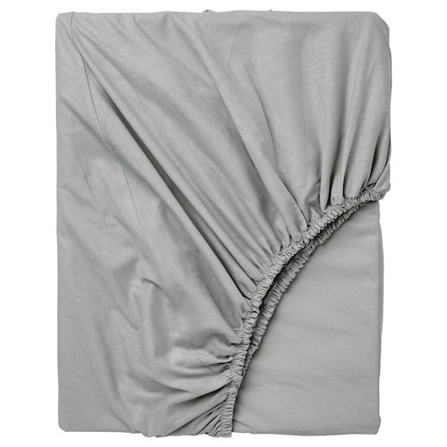 DVALA Fitted sheet, light grey, 90x200 cm, 30482460