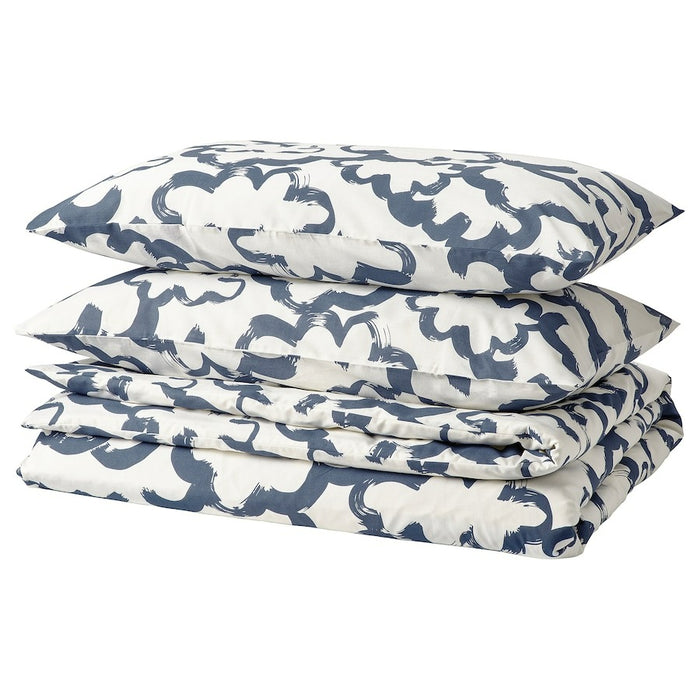 EKPURPURMAL Duvet cover and 2 pillowcases, white blue/cloud, 200x200/50x80 cm, 90546992