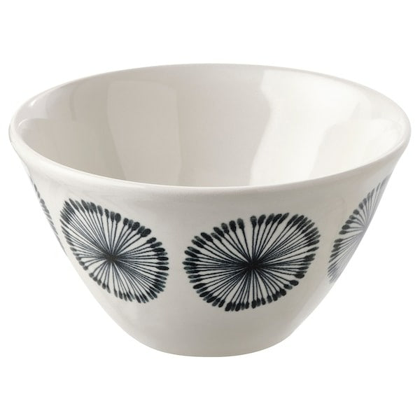 FRIKOSTIG Bowl, white/patterned, 11 cm, 00469403