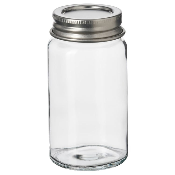 GULDFISK Spice jar, clear glass/stainless steel, 6 cl, 10553217