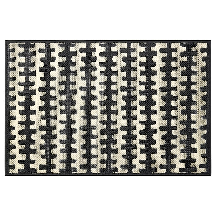 HALLPLATS Door mat, black/beige, 40x60 cm, 00560039